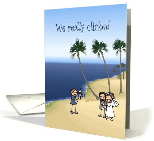 Thank You Wedding Photographer - Couple on Beach card (678739)