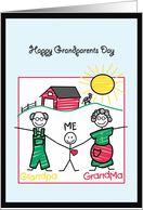 Happy Grandparents Day - One Child with both Grandparents card