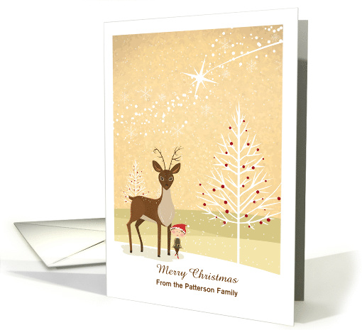 Christmas - Reindeer + Elf Team in the Snow card (689307)