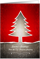 Christmas - Business - Modern Tree - Red + Silver card