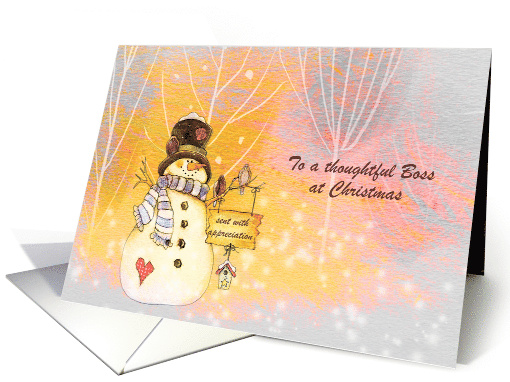 Christmas - Boss - Pastel Snowman card (698466)