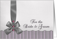 Gift for the Bride and Groom - Stripes and Solids - Linen look card