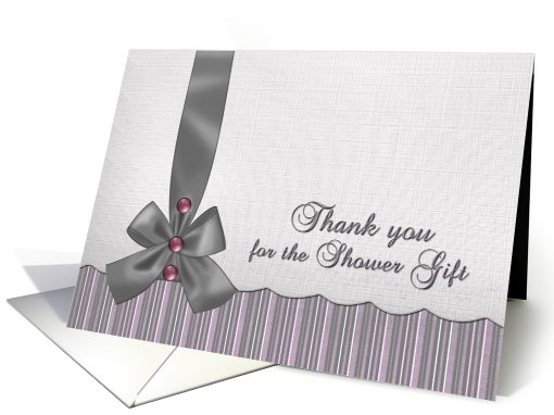 Thank you - Wedding Shower gift - Stripes and Solids - Linen look card