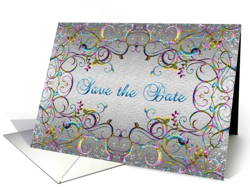 Save the date - Colorful swirl pattern card (709054)