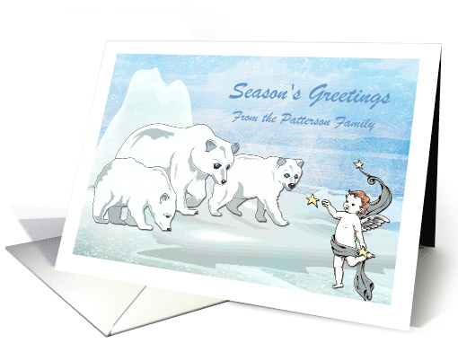 Christmas Season - Polar Bears meet Polar Angel card (712611)