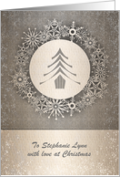 Christmas - Sister - Snowflake Tree Wreath card