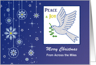 Christmas Greetings from across the miles - Peace Dove card