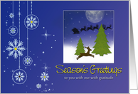 Season’s Greetings - with Gratitude - Santa Scene card