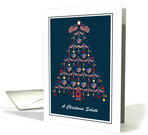 Christmas - Customizable Patriotic Military Tree card (722213)