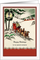 Christmas - Secret Pal - Vintage Sleigh Ride card