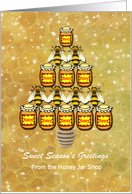 Christmas - Business - Customizable Honey + Bee Tree card