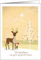 Christmas - Secret Santa - An Elf + his Reindeer card