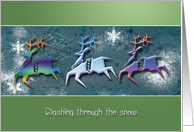 Christmas - Reindeer Dashing through the snow card