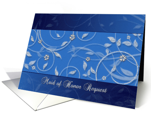 Maid of Honor - Floral Vine - Glitter look design card (729014)