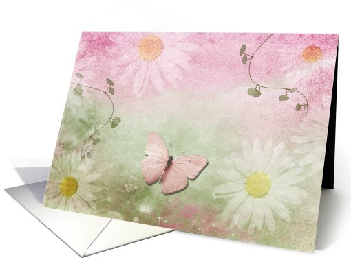 Note Card - Flowers and Butterfly card (738849)