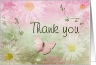 Thank You - Flower Girl - Flowers and Butterfly card