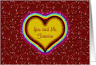 Valentine’s Day - Neon Heart of Love - You + Me Forever card
