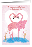Valentine - Boyfriend - Flamingos in Love card