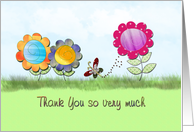 Flower Girl - Thank you - Butterfly - Flowers card