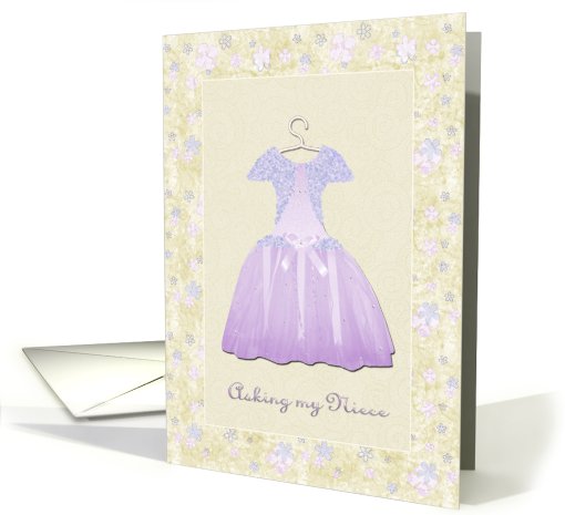 Flower Girl Invitation - Niece - Dress and Flowers card (759976)
