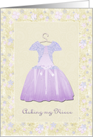 Flower Girl Invitation - Niece - Dress and Flowers card