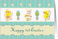 Easter - Baby 1st - first - Rabbit - Eggs - Chicks card