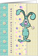 Easter - Party Invitation - Rabbit - Flowers card