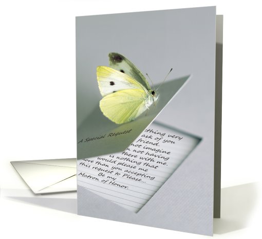 Matron of Honor - Friend - Yellow Butterfly Sulphur card (763972)