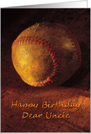 Birthday - Uncle - Old Worn Baseball card