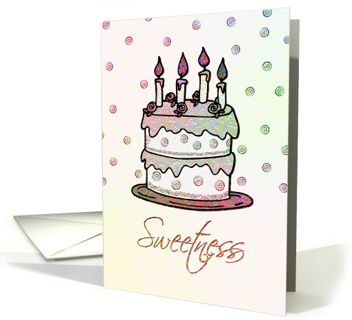 Note Card - Cake with Roses and Candles card (768214)