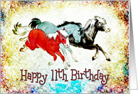 Birthday - 11th - Three Ponies card