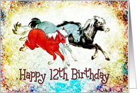 Birthday - 12th - Three Ponies card