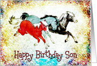Birthday - Son - Three Ponies card