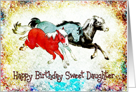 Birthday - Daughter - Three Ponies card