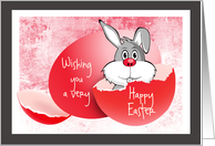 Easter - Red Egg Bunny Rabbit - Customizable card