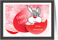 Easter - Godmother - Red Egg Rabbit card
