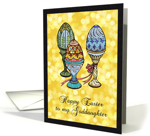 Easter - Goddaughter - Trio of Painted Eggs card (774306)