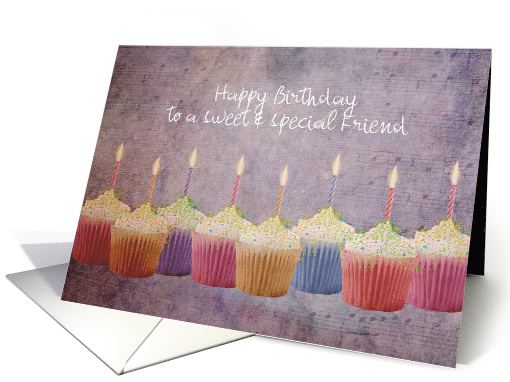 Birthday Cupcakes for a Friend - Customizable card (783047)