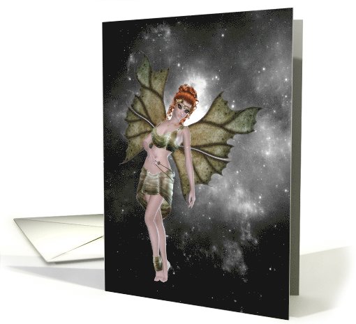 Note Card - Fairy Redhead in the Night Sky card (802868)