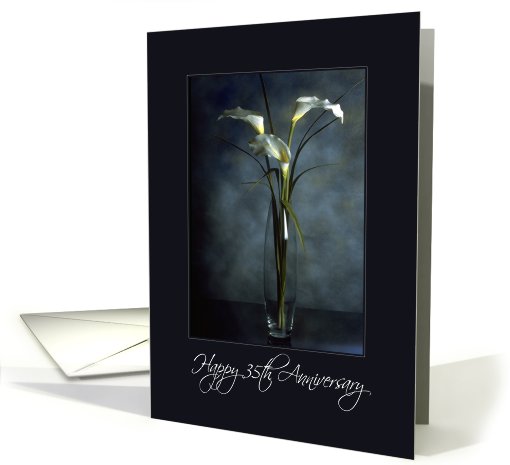 Happy Anniversary - 35th - Wedding - Flowers in Vase card (821414)