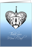 Thank you - Parents of the Bride - Church Scenery in a Heart card