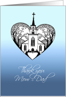 Thank you - Parents of the Groom - Church Scenery in a Heart card