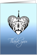 Thank you - Being in our Wedding - Church Scenery in a Heart card