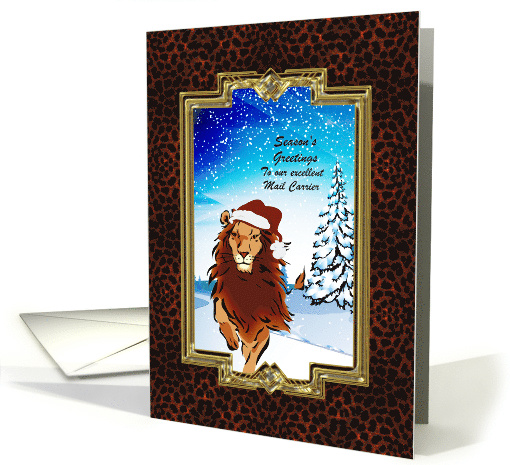 Christmas - Postal Carrier - Holiday Lion card (851733)