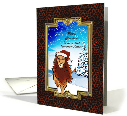 Christmas - Newspaper Carrier - Holiday Lion card (851734)
