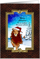 Christmas - Newspaper Carrier - Holiday Lion card