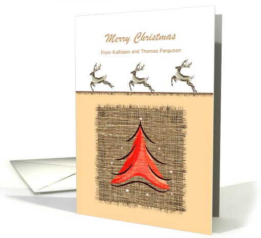 Christmas - Woven Tree + Reindeer Trio card (852742)