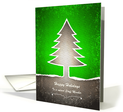 Christmas - Business - Modern Tree - Green + Brown card (882155)