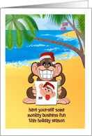 Christmas - Military Vet - Monkey sends Holiday Selfie card