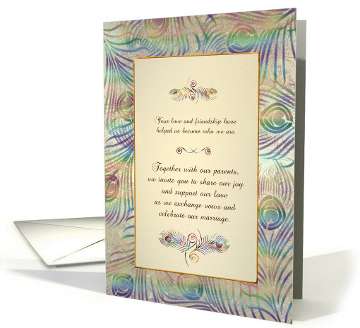 Peacock Feathers - Wedding Guest Invitation card (908793)